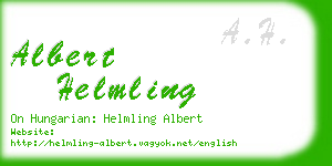 albert helmling business card